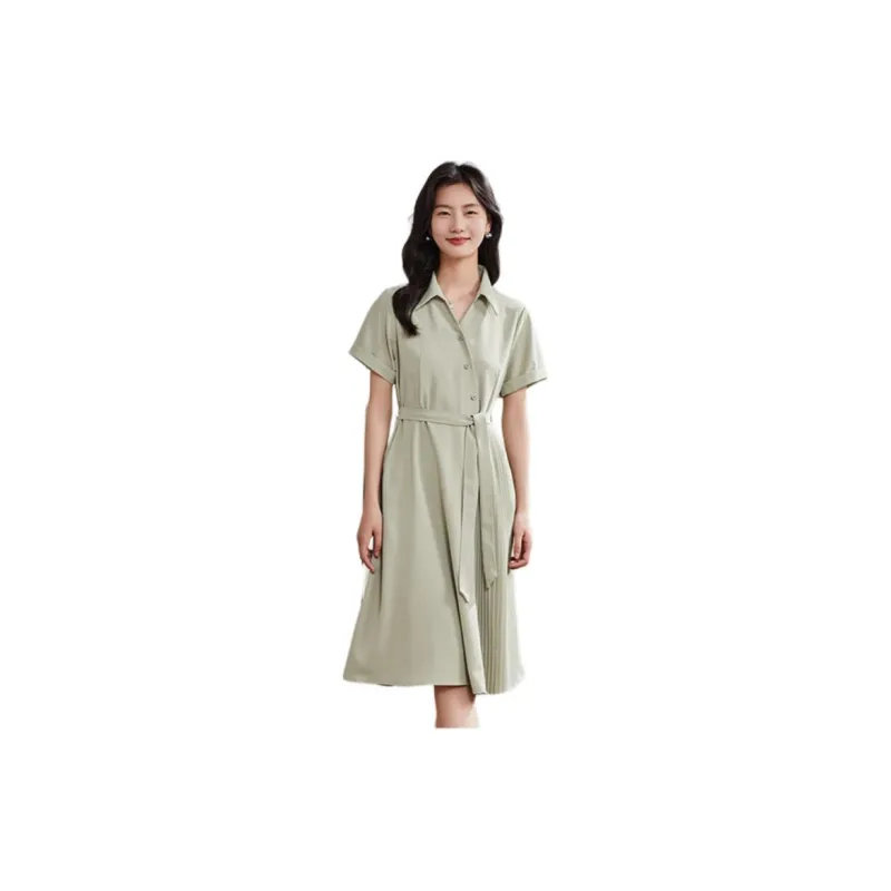 Coonesha Short Sleeved Dresses Women's Green-2