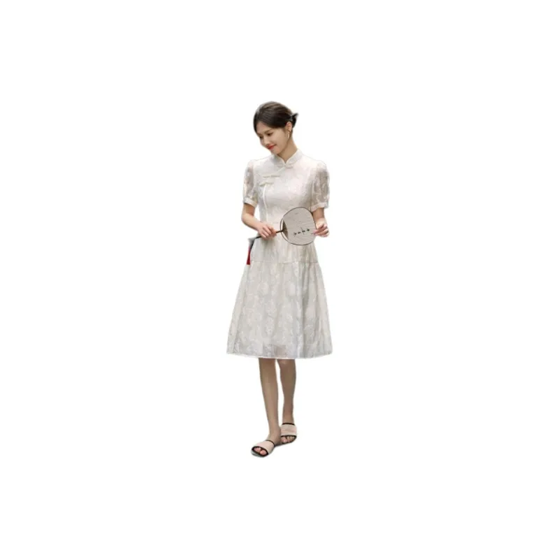 XWI SS24 Short Sleeved Dress Women's Ecru-3