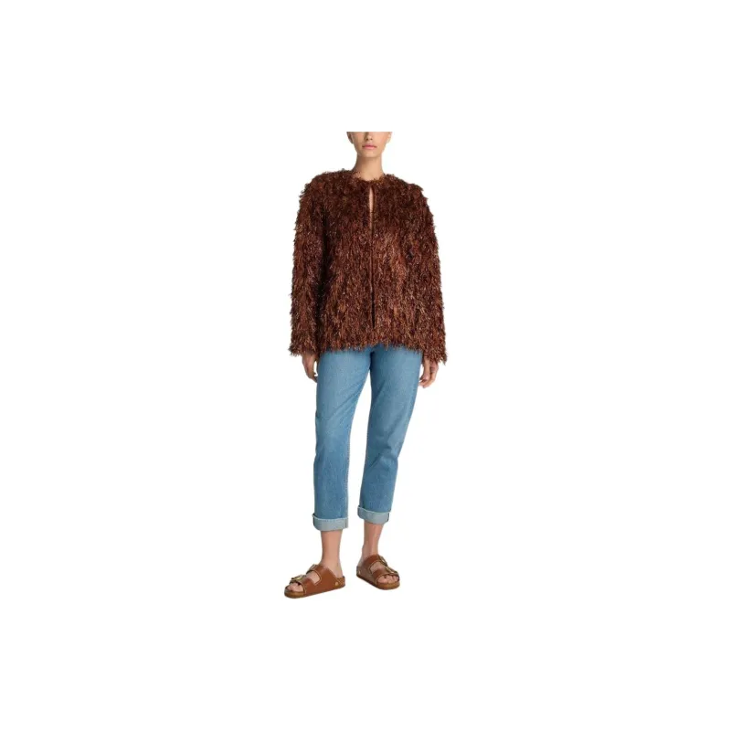 St. John Faux fur Metallic thread Jacket-1