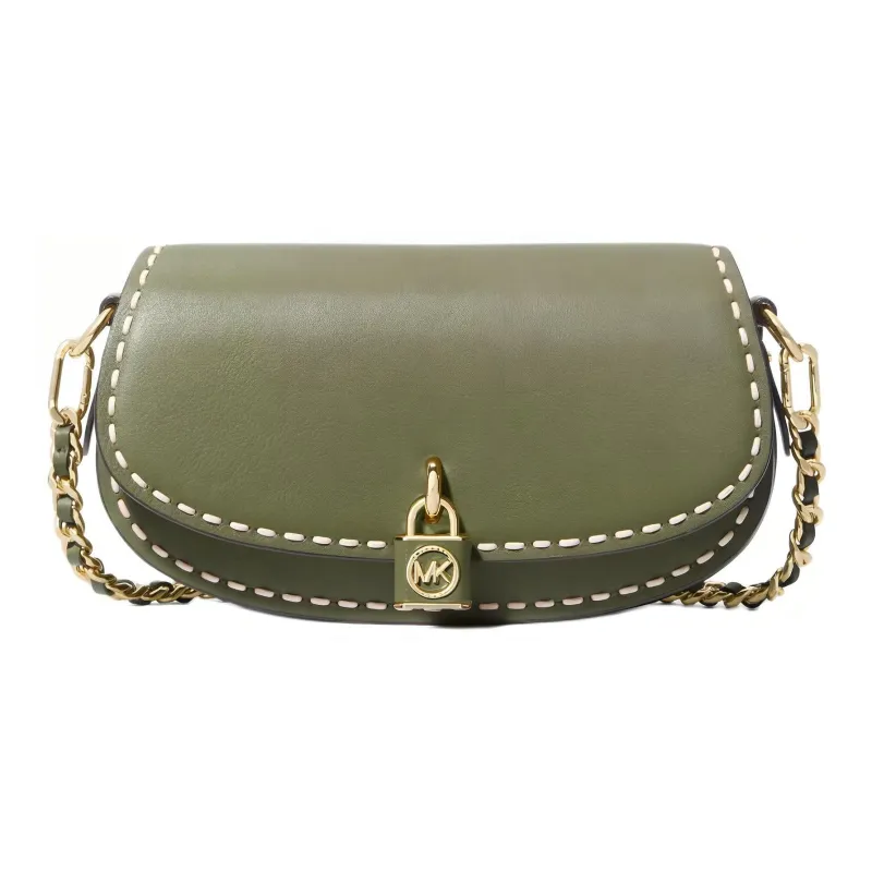 MICHAEL KORS Cow Leather Shoulder Bag, Crossbody Bag Trumpets Women's Olive Green-0