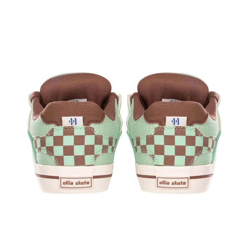 Ollieskate Anti Slip And Wear Resistant Lightweight Low Top Skateboard Shoes Unisex Green Brown-3
