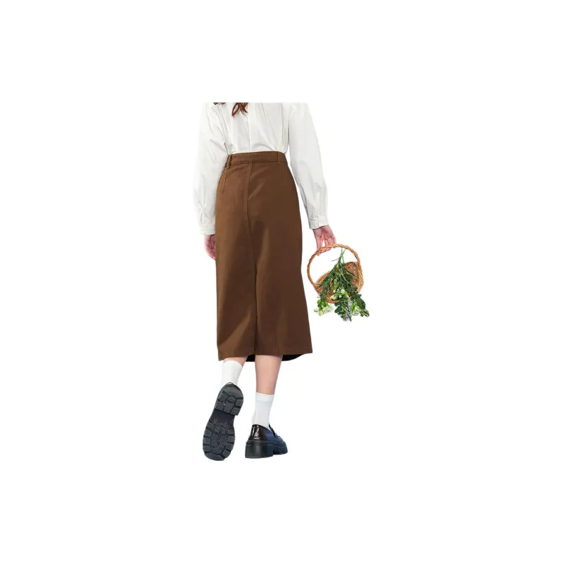 Lagogo Casual Long Skirts Women's Coffee U1-3