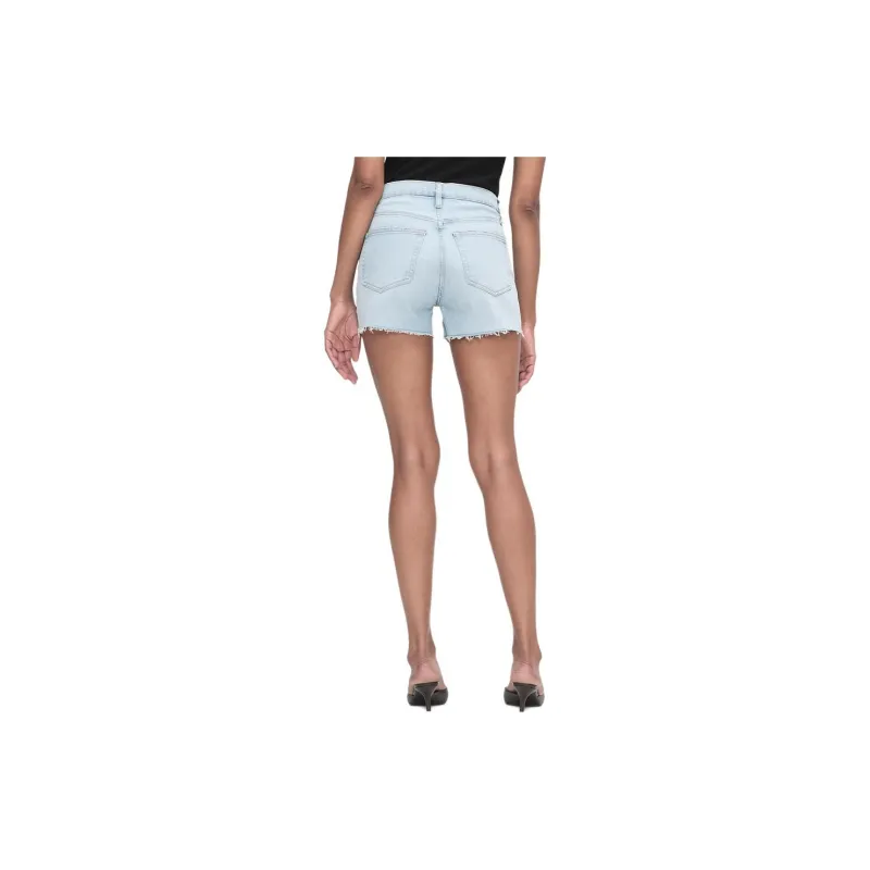 FRAME Le Brigette Raw-Cut Hem Denim Shorts-2