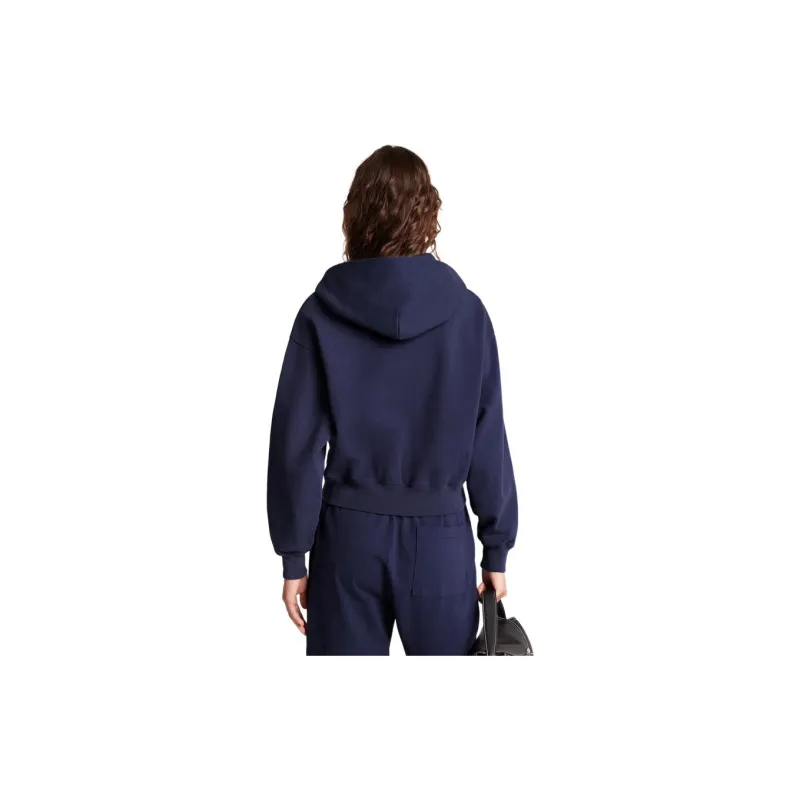 SPORTY & RICH Home Run Cropped Zipped Hoodie 'Navy/Sports Red/White'-2