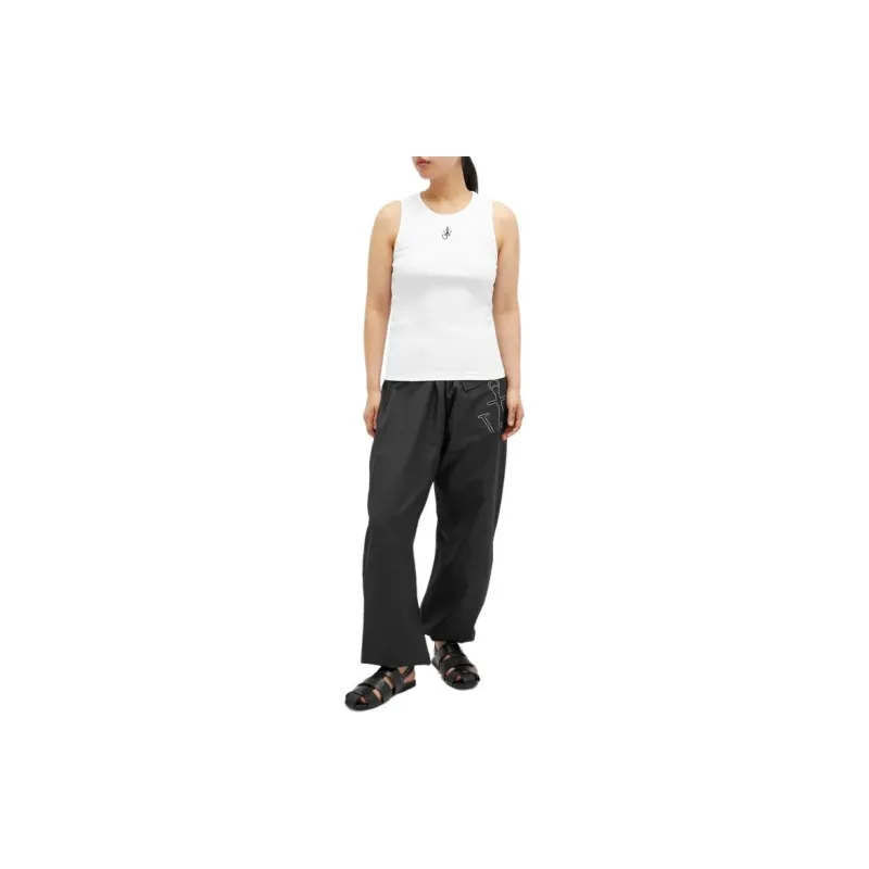 JW Anderson Logo Embroidered U Shaped Neck Knitted Tank Top-1