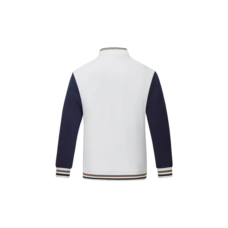 JIANWANG Baseball Jacket Unisex White-1