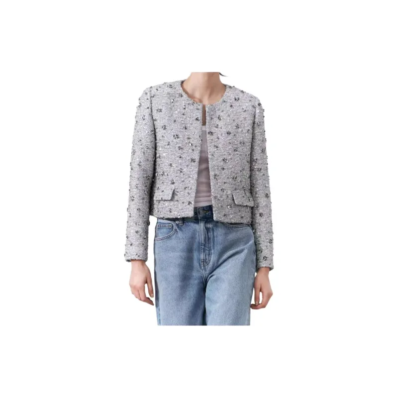 ZARA Jackets & Coats Women's Silver-3