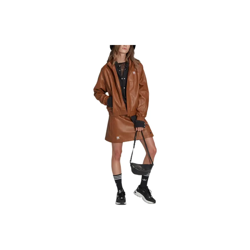 Adidas Originals Adicolor Trefoil Faux Leather Jacket-1