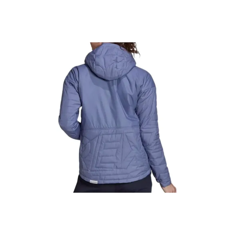 Adidas MYSHELTER Primaloft Hooded Padded Jacket Jackets Coats Women's Rail Purple/Pulse Yellow-2