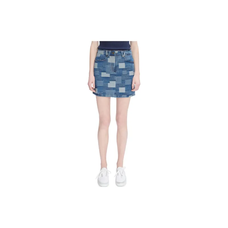 A.P.C Mary-Jane High-Waist Patchwork Mini Skirt-3