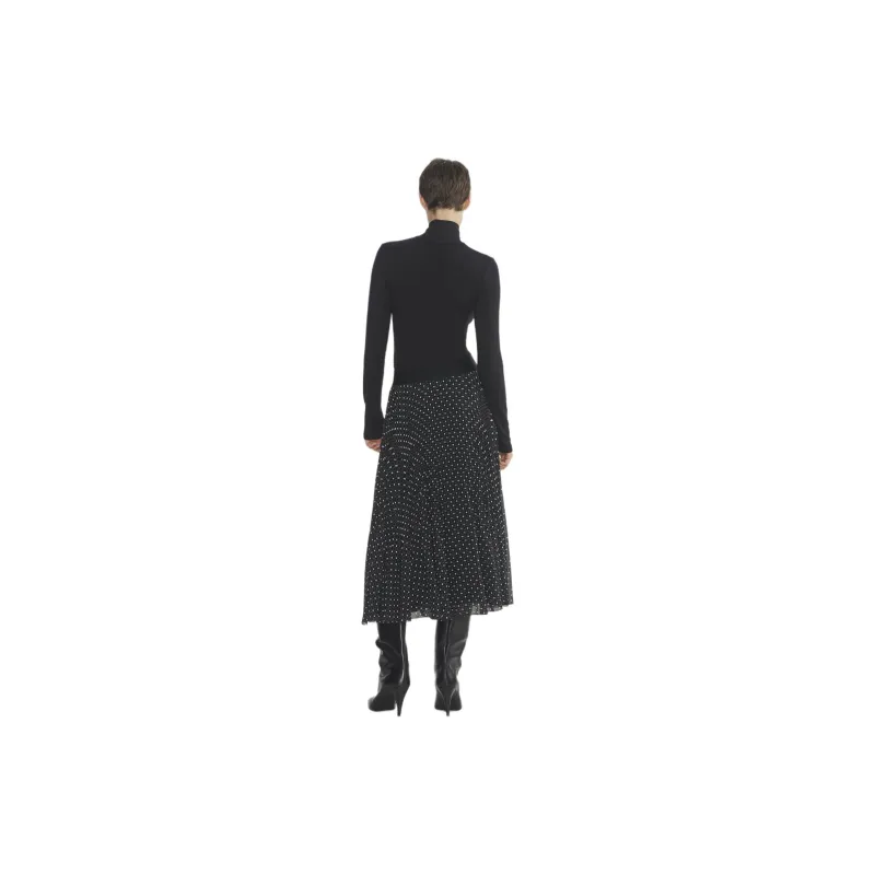 ARITZIA Wilfred New Twirl Pleated Skirt Casual Long Skirts Women's Black/White-3