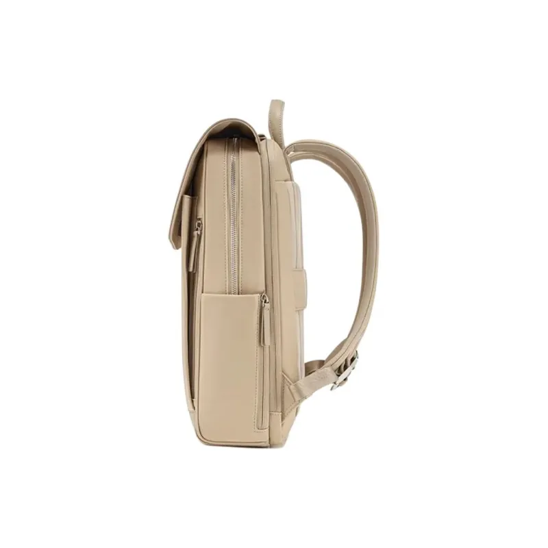 SAMSONITE Fabric With Cow Leather Backpack Women's Beige-2
