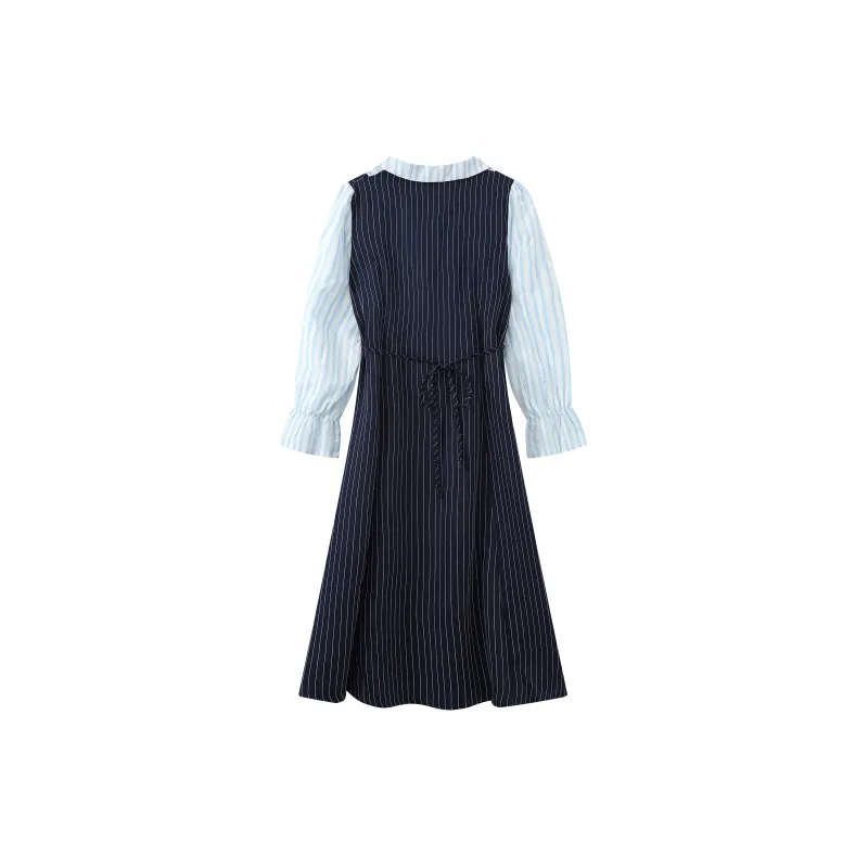 ZCDECO Long Sleeved Dress Women's Navy Blue-1