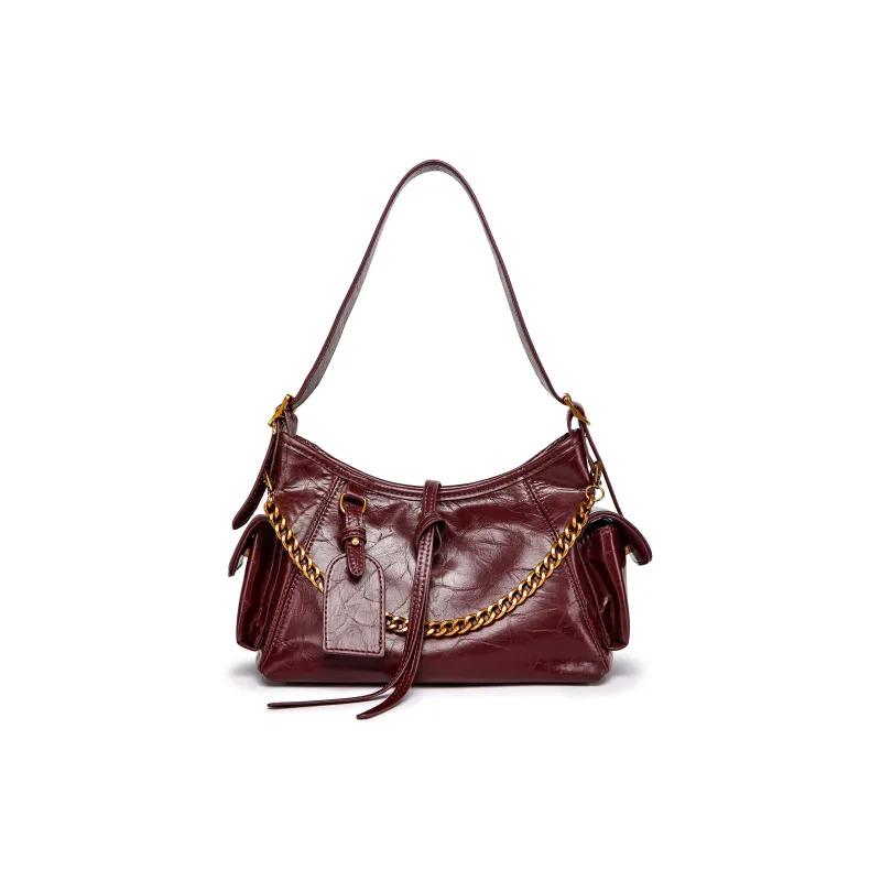FAIRWHALE PU Shoulder Bag Regular Women's Black/Brown/Khaki/White/Burgundy/Silver-11