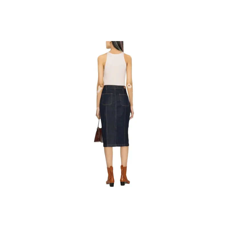 Polo Ralph Lauren Denim Long Skirts Women's Navy Blue-2