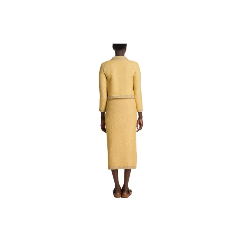 St. John Sequinned Twill Cropped Jacket-2