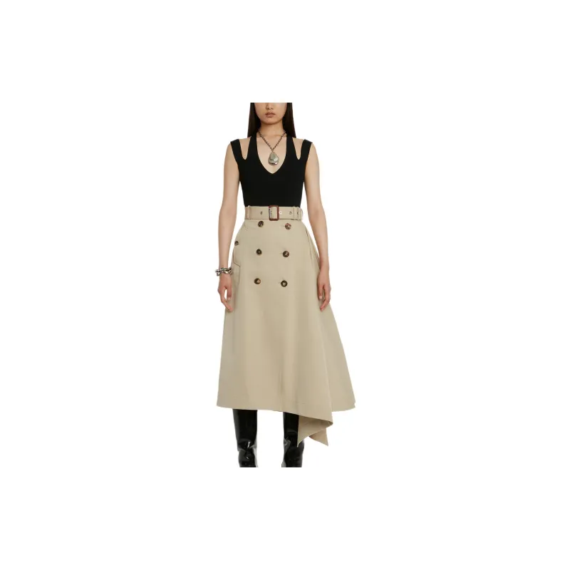 Alexander McQueen Casual Long Skirts Women's Beige-1