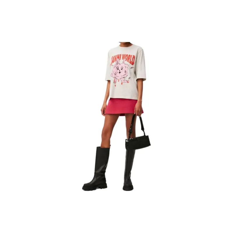 GANNI T Shirt Women's Light Gray-2