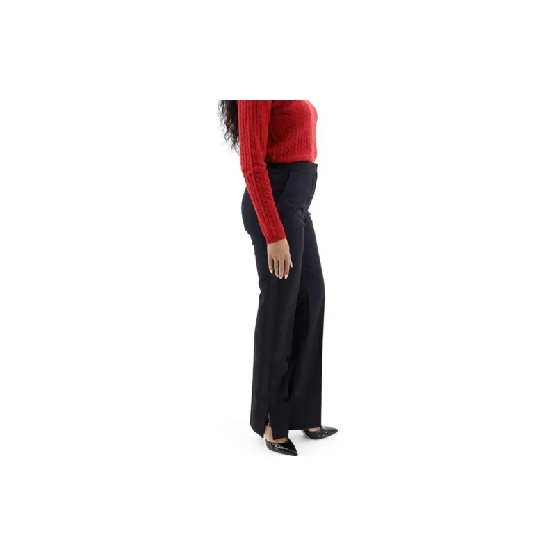 Burberry Satin Stripe Detail Wool Tailored Trousers-3