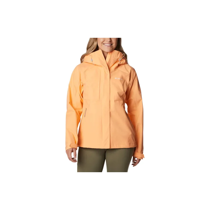 Columbia Outdoor Hiking Water Resistant Windbreaker Jacket Women's Orange-2