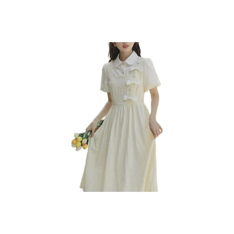 CHICCLO Short Sleeved Dress Women's Light Yellow-2