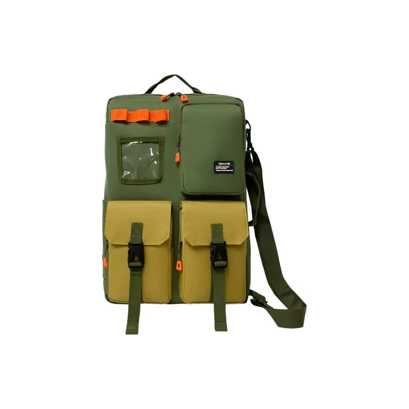 Yalu Oxford Backpack Regular Unisex Black/Green/Blue-8