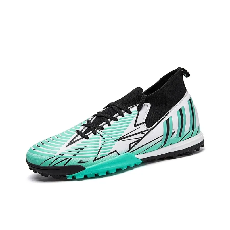 Kuding Soccer Shoes Unisex Mid Top Blue Peach Red/All Black/White Moon/Black Rose Red-14