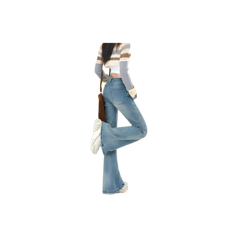 YINLEI Jeans Women's Vintage Blue-2