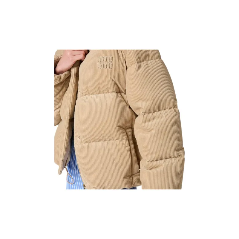 MIU MIU Down Jacket Women's Sandy Beige-3