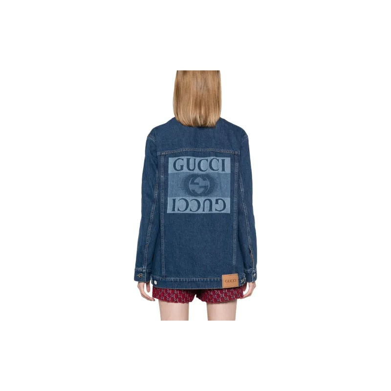 GUCCI Logo Printed Denim Jacket-2