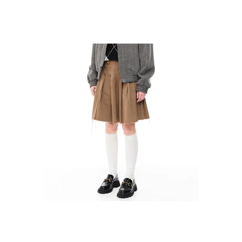 D'zzit Denim Short Skirts Women's Dark Khaki-3