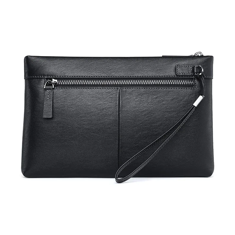 SEPTWOLVES Cow Leather Clutch Men's Black-3
