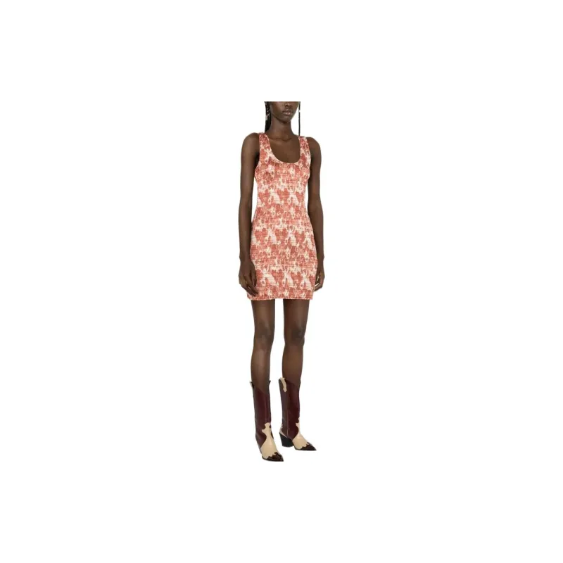 GANNI Sleeveless Dresses Women's Orange-3