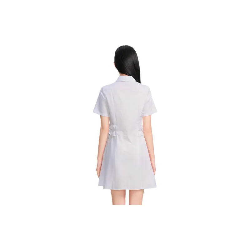 Blood Glitter Short-Sleeved Dresses Women's White-1
