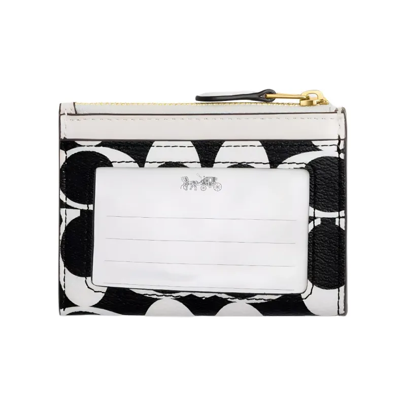 COACH Mini Id Skinny PVC Card Holder Mini Unisex Black Multicolor-1