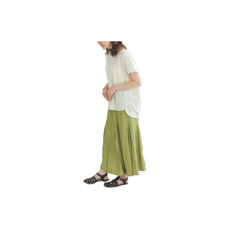Beams Casual Long Skirts Women's Green-7