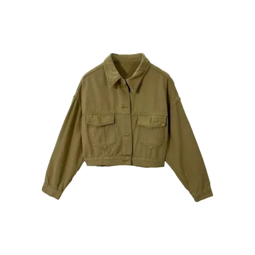 PLANE DRIFT Denim Jackets Women's Khaki