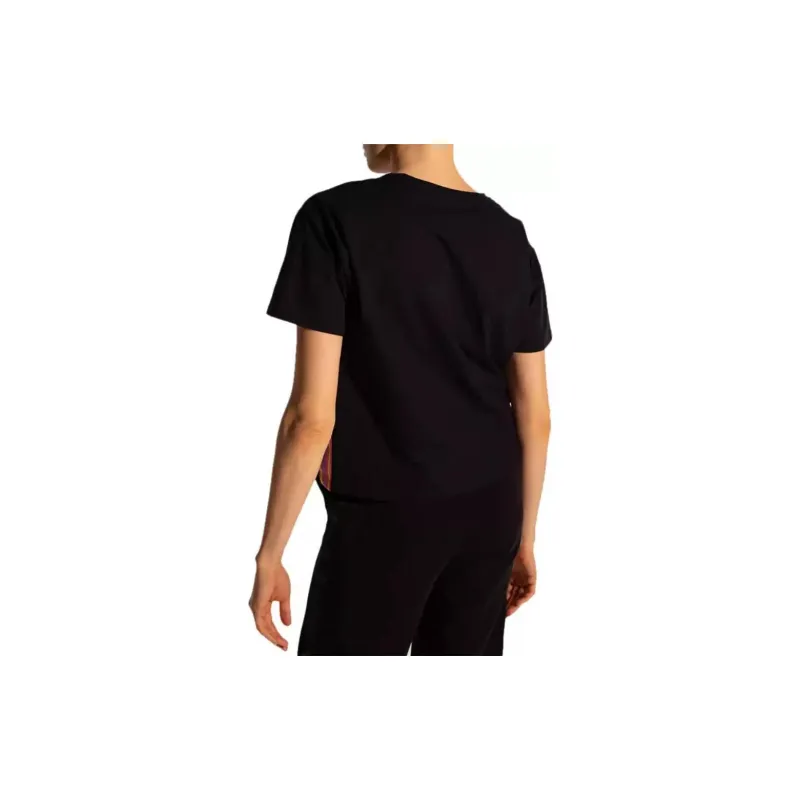 EMPORIO ARMANI EA7 Logo Print Crew Neck Short Sleeved T Shirt T Shirt Women's Black-2