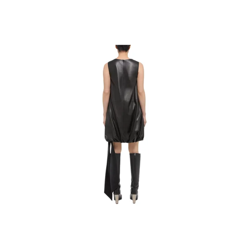 Helmut Lang Leather Puffball Minidress-3