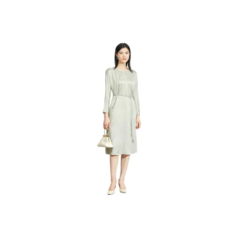 BBLLUUEE Long Sleeved Dress Women's Jade Green-1