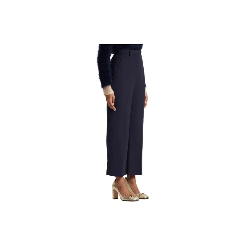 SCANLAN THEODORE Tailored Crop Trouser Casual Pants Women's Navy/Marine Blue-3
