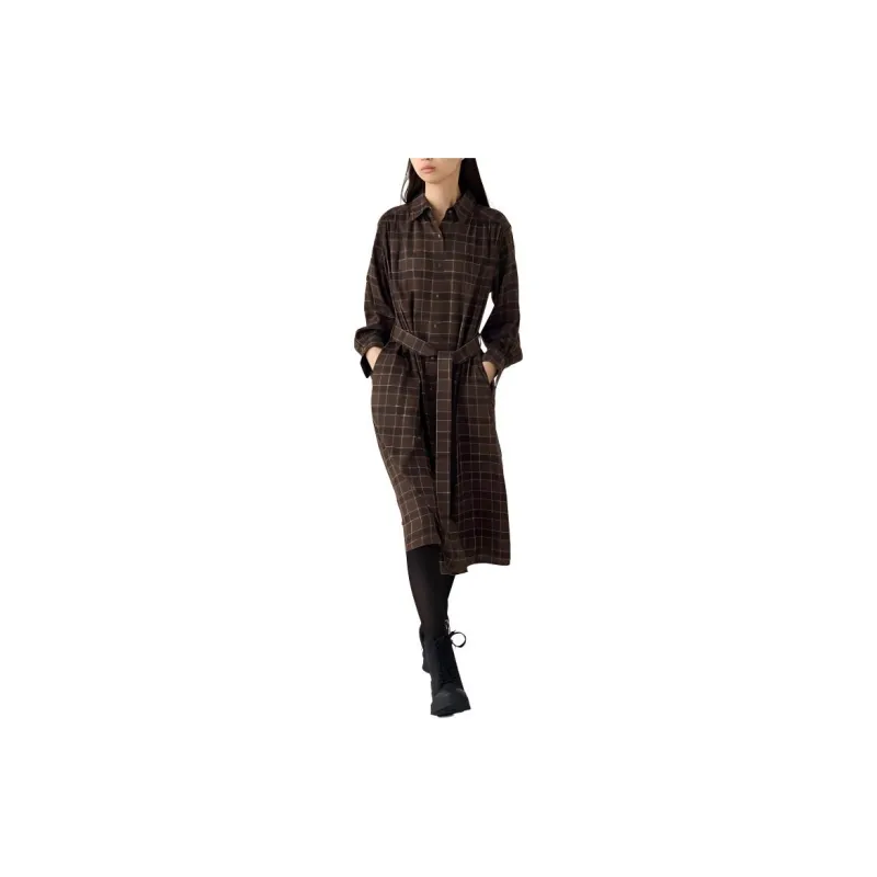 UNIQLO Long-Sleeved Dresses Women's Brown-1