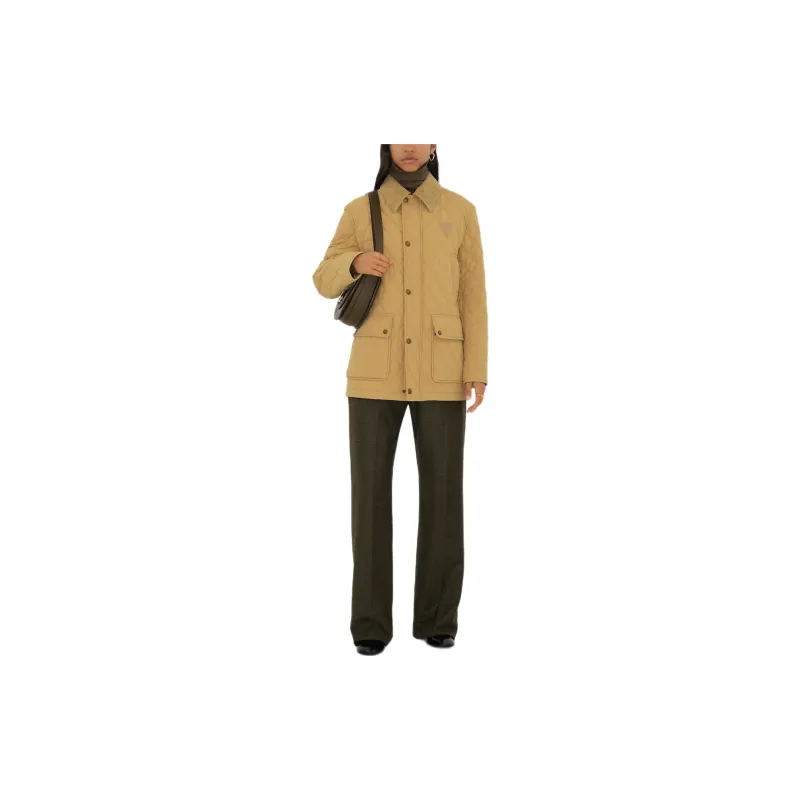 Burberry Logo Patch Diamond Quilted Jacket-2