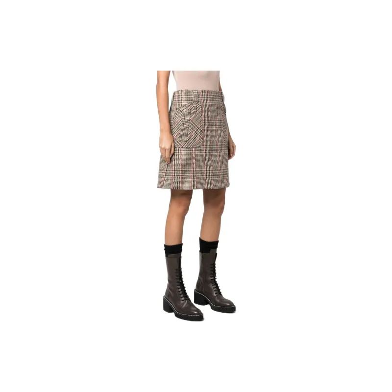 MIU MIU Casual Short Skirts Women's Brown-3