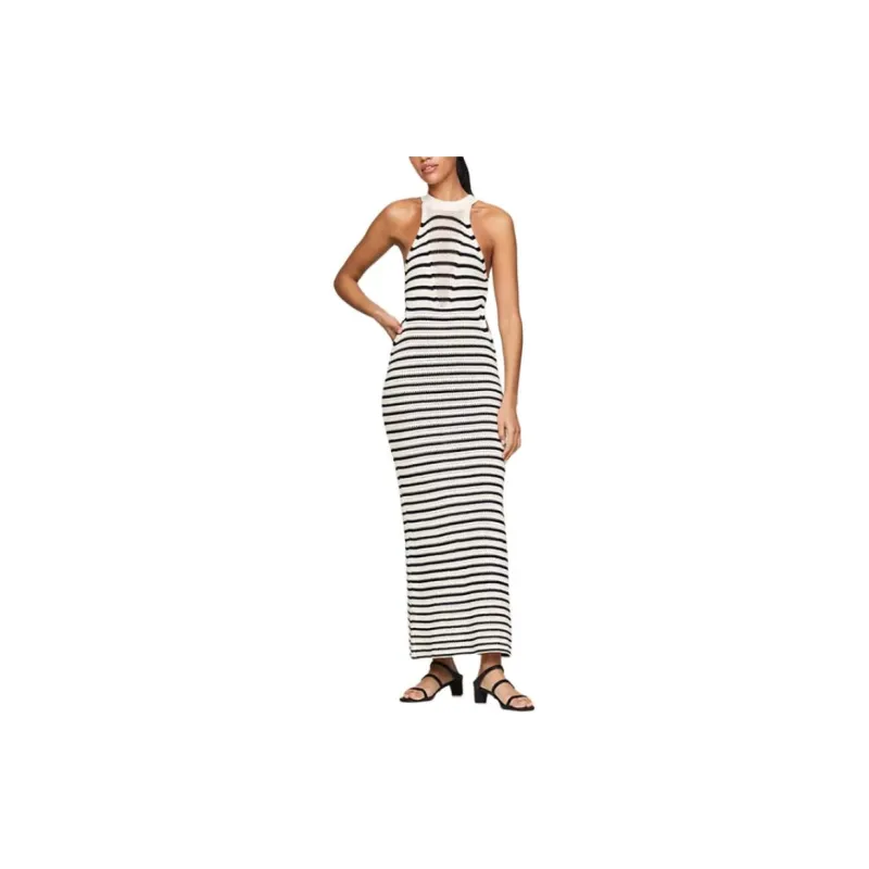 Tommy Hilfiger Sleeveless Dress Women's Black White-1