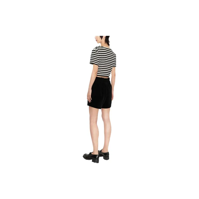 BALMAIN Crop Top Women's Black White-2