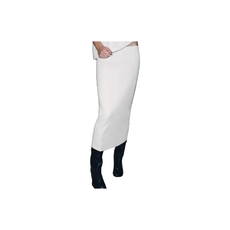 ZARA Casual Long Skirts Women's Raw White-4