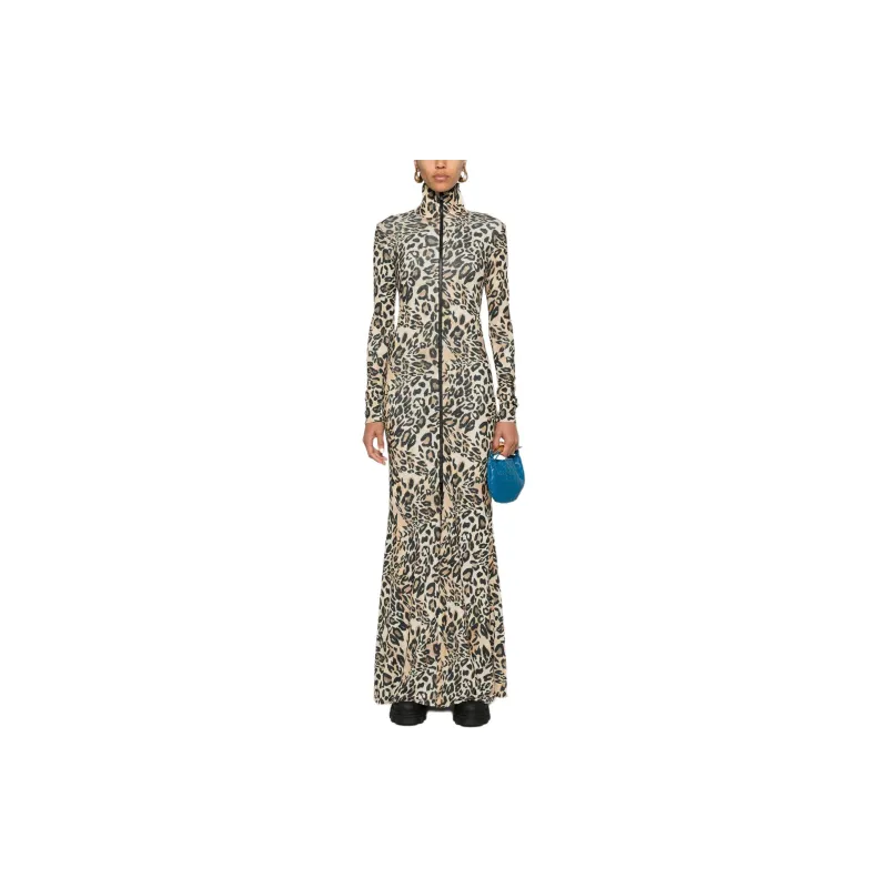 NANUSHKA Leopard print Zip up Maxi Dress-1
