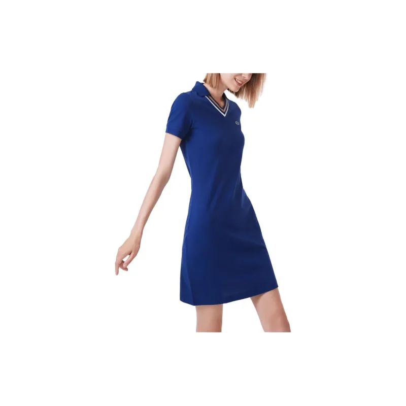 LACOSTE FW23 Short Sleeved Dress Women's F9F/Navy Blue-1