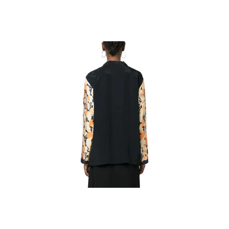 DRIES VAN NOTEN 2000s Mixed pattern Silk Blouse-3